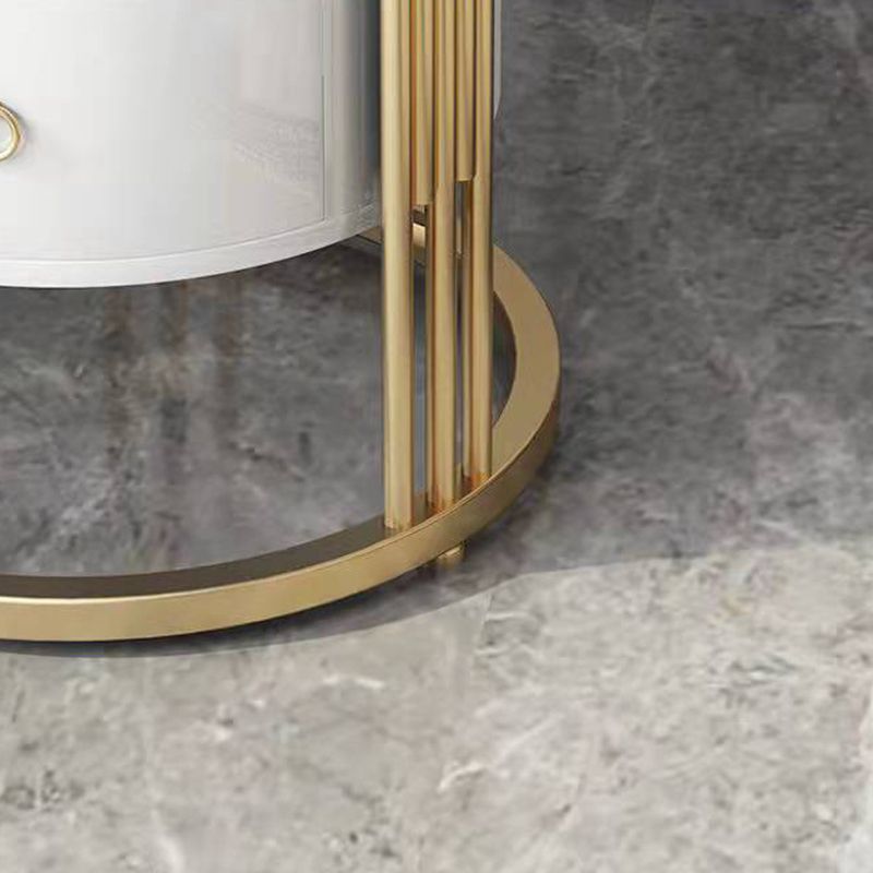 19.69" W x 19.69"D x 21.65" H End Table Round Stone Side Table with Storage Clearhalo 'Coffee & Accent Tables' 'End & Side Tables' 'end_side_tables' 'furn' 'furn_end_side_tables' 'Furniture' 'Living Room Furniture' 1200x1200_9e337c25-ed70-49f0-b7de-4d4067c8141a