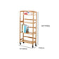 Wooden Bamboo Bookcase 9" Wide with Rectangular Shelves Bookshelf for Study Room