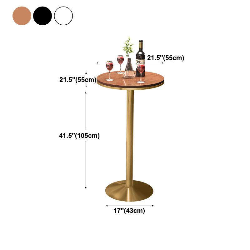 Glam Style Iron Bar Table Round Top Indoor Pedestal Bistro Table - 21"W x 41"H Clearhalo 'Bar Furniture' 'Bar Tables' 'bar_tables' 'furn' 'furn_bar_tables' 'Furniture' 'furniture_bar_tables' 'Kitchen & Dining Furniture' 'kitchen&dining_furn' 'kitchen' 1200x1200_9e362a92-7cee-43ff-a9d3-a13c4e66e045