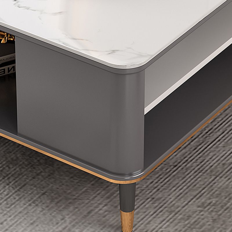Mesa de centro Glam de 17" de alto, mesa de cóctel rectangular con cajón