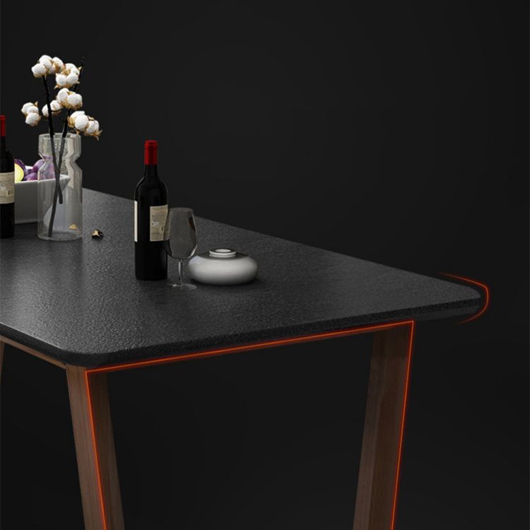 Tavolo da pranzo moderno rettangolare per tavolo da pranzo con piano in pietra nera domestica