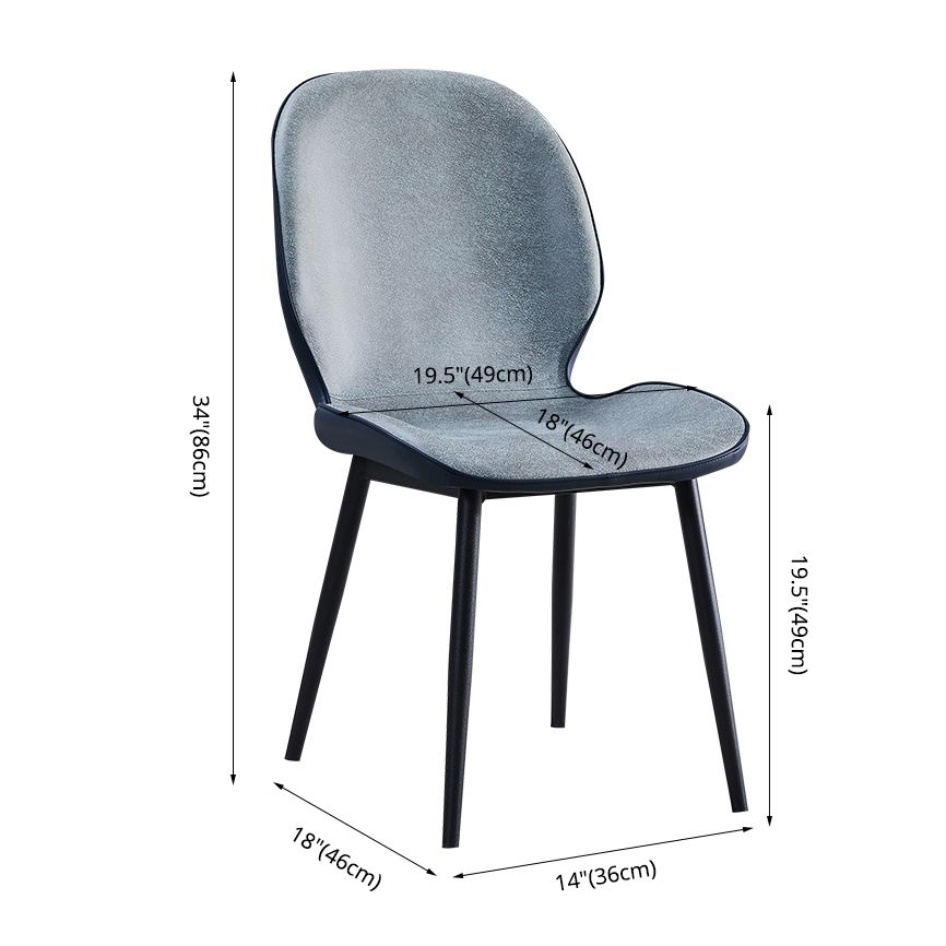 Home Scandinavian Side Chair Upholstered Solid Back Metal Dining Room Chair Clearhalo ' kitchen&dining_furn' 'Dining Chairs' 'Dining Tables & Seating' 'dining_chair' 'furn' 'furn_dining_chair' 'Furniture' 'furniture_dining_chair' 'Kitchen & Dining Furniture' 'kitchen' 1200x1200_9e3c4d27-c896-4d0d-a71b-202c40a6baae