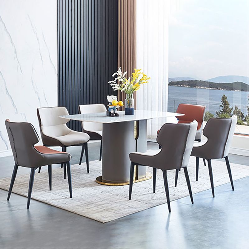 Indoor Industrial Arm Chair Wingback Metal Upholstered Dining Room Chair (Set of 2) Clearhalo ' kitchen&dining_furn' 'Dining Chairs' 'Dining Tables & Seating' 'dining_chair' 'furn' 'furn_dining_chair' 'Furniture' 'furniture_dining_chair' 'Kitchen & Dining Furniture' 'kitchen' 1200x1200_9e3d427a-52b1-45f9-b228-453e54f7144a