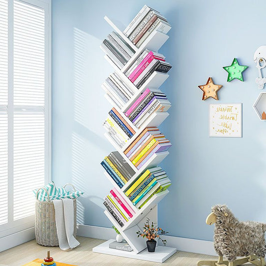 Contemporary Living Room Etagere Shelf Manufactured Wood Bookshelf