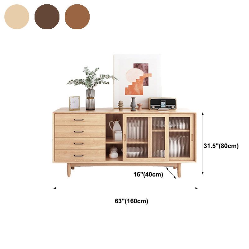 Solid Wood Sliding Door Sideboard Modern Sideboard for Kitchen Clearhalo 'buffet_sideboard' 'Buffets & Sideboards' 'furn' 'furn_buffet_sideboard' 'Furniture' 'Kitchen & Dining Furniture' 1200x1200_9e3fb2f0-ac15-4596-bfca-9b93bb3f627e