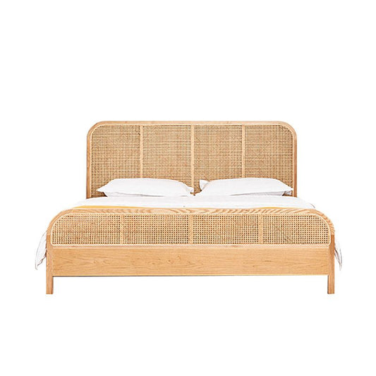 Tropical Solid Wood Panel Bed Rectangular Solid Color Standard Bed Clearhalo 'Bedroom Furniture' 'Beds' 'furn' 'furn_beds' 'Furniture' 1200x1200_9e3fd4d9-c4fd-4f8a-8b4f-463d11a3e300