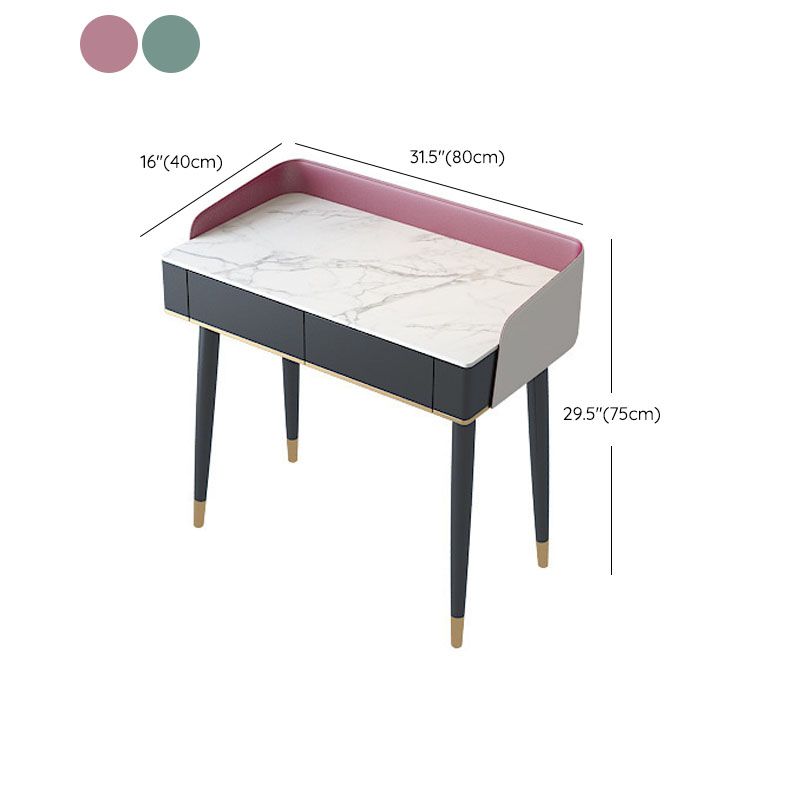 Contemporary Makeup Vanity Desk Double Drawers Vanity Dressing Table
