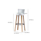 Modern Wooden Bar Stool 38" Height Backrest Armless Counter Stool with Plastic Cushion Clearhalo 'Bar Furniture' 'Bar Stools' 'bar_stools' 'furn' 'furn_bar_stools' 'Furniture' 'Kitchen & Dining Furniture' 1200x1200_9e41918c-0f38-48ee-8ff5-225a57822b42