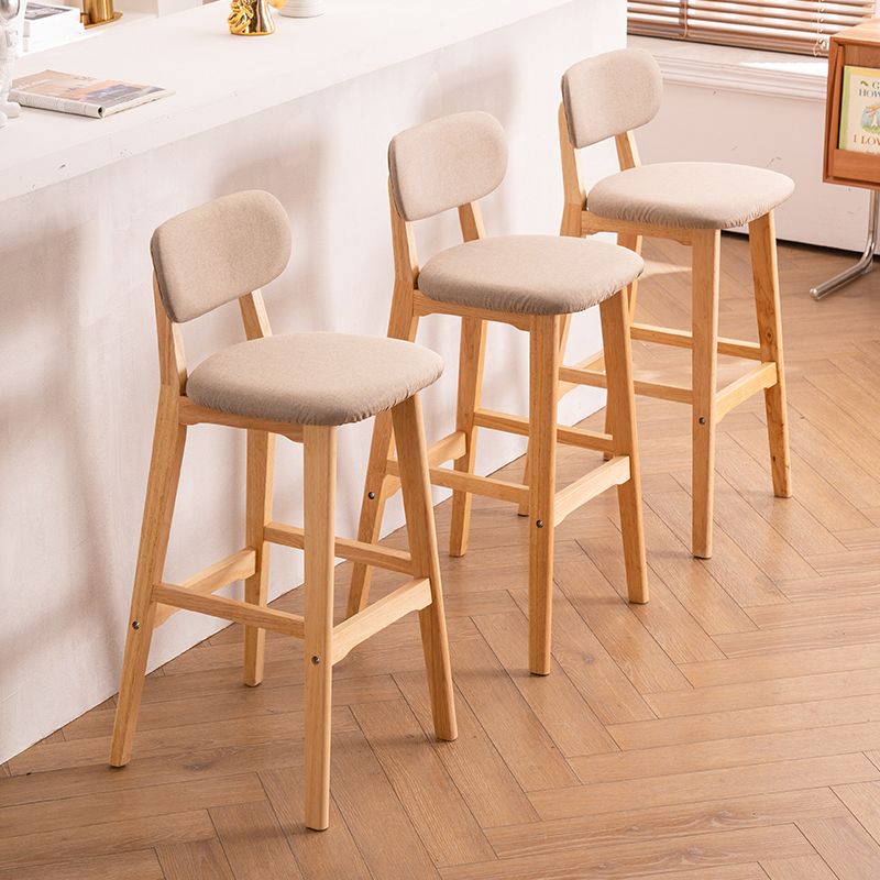 Modern Armless Backrest Counter Stool Wood Kitchen Bar Stool with Cushion and Pedal Clearhalo 'Bar Furniture' 'Bar Stools' 'bar_stools' 'furn' 'furn_bar_stools' 'furniture_bar_stools' 'Kitchen & Dining Furniture' 'kitchen&dining_furn' 'kitchen' 'kitchen_furn' Furniture' 1200x1200_9e427fda-a4bd-4b5a-a09f-60ee26fcb9f9