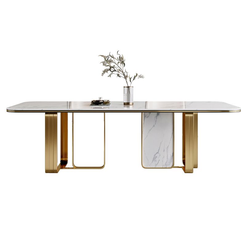 Traditional Luxury Furniture Rectangle Double Pedestal Dining Room Table for Home Clearhalo 'Dining Tables & Seating' 'Dining Tables' 'dining_table' 'furn' 'furn_dining_table' 'Furniture' 'Kitchen & Dining Furniture' 1200x1200_9e430e95-f79d-4159-8ce7-48d5858b9c64