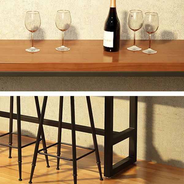 Rechteckiger Bar-Esstisch aus Holz. Moderner Bartisch mit Bockgestell in Schwarz