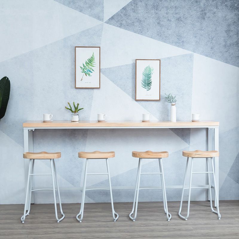 Mesa de bar rectangular estilo Glam, mesa de comedor de barra fija de madera maciza para interiores