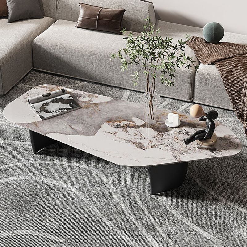 Glam Irregular Slate Top Cocktail Table Sled 15.7" H Coffee Table Clearhalo 'Coffee & Accent Tables' 'Coffee Tables' 'coffee_tables' 'furn' 'furn_coffee_tables' 'Furniture' 'Living Room Furniture' 1200x1200_9e46921a-377d-4e8f-9f77-b119236a184d