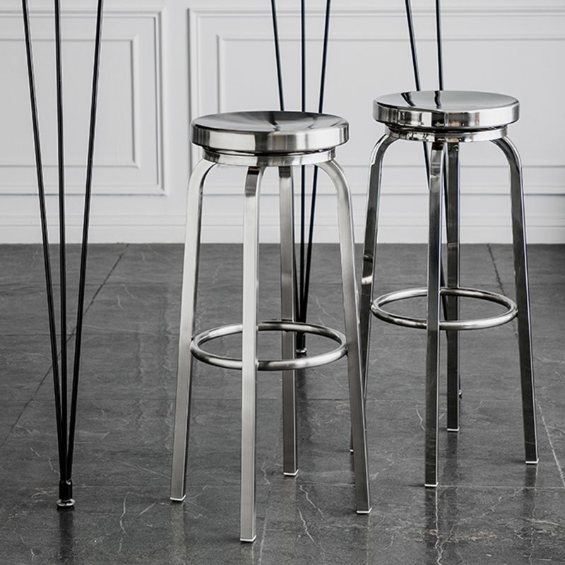 Stainless Steel Backless Glossy Barstool Nordic Brushed Tall Stool, 1 Piece Clearhalo 'Bar Furniture' 'Bar Stools' 'bar_stools' 'furn' 'furn_bar_stools' 'furniture_bar_stools' 'Kitchen & Dining Furniture' 'kitchen&dining_furn' 'kitchen' 'kitchen_furn' Furniture' 1200x1200_9e480687-af46-4927-a23b-514f4ef9b45c