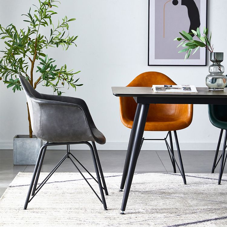 Contemporary Metal Dining Chairs Upholstered Linen Fabric Dining Chair for Restaurant Clearhalo ' kitchen&dining_furn' 'Dining Chairs' 'Dining Tables & Seating' 'dining_chair' 'Furniture' 'furniture_dining_chair' 'Kitchen & Dining Furniture' 'kitchen' 1200x1200_9e4902c9-855f-406a-8297-0be6aadba404