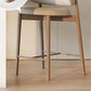Solid Wood Dining Stools Low Back Upholstered Bar Stools with Footrest