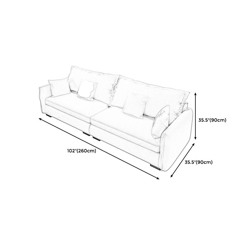 Modern Cushions Standard Sofa 35.43"High Square Arm Sofa, Beige Clearhalo 'furn' 'furn_sofas' 'Furniture' 'furniture_sofas' 'Living Room Furniture' 'Sofa' 'sofas' 1200x1200_9e4af966-4e07-4400-88d6-e97c10fcd228