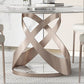 Ensemble de table à manger ronde moderne 1/2/5/9 pièces avec plateau en pierre frittée