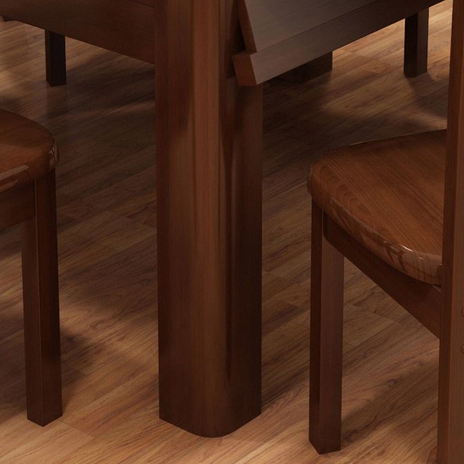 Mesa de comedor de madera con acabado pulido para el hogar, mesa de comedor plegable moderna