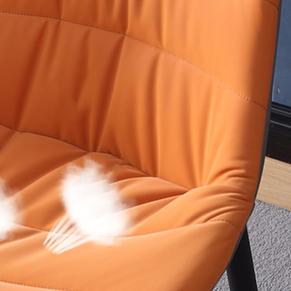 Industrial Metal Dining Room Chairs Armless Faux Leather Dining Chairs for Restaurant Use Clearhalo ' kitchen&dining_furn' 'Dining Chairs' 'Dining Tables & Seating' 'dining_chair' 'furn' 'furn_dining_chair' 'Furniture' 'furniture_dining_chair' 'Kitchen & Dining Furniture' 'kitchen' 1200x1200_9e4d9f9a-a5a0-43dc-9480-e5dfec307d1a