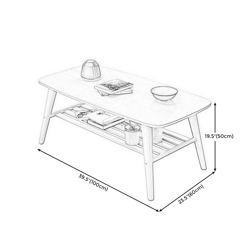 Modern Bamboo Wood/walnut Ribbon Storage Space Rectangular Coffee Table Clearhalo 'Coffee & Accent Tables' 'Coffee Tables' 'coffee_tables' 'furn' 'furn_coffee_tables' 'Furniture' 'furniture_coffee_tables' 'Living Room Furniture' 1200x1200_9e4e279f-c392-4ab5-9b4a-79da6bdb8889