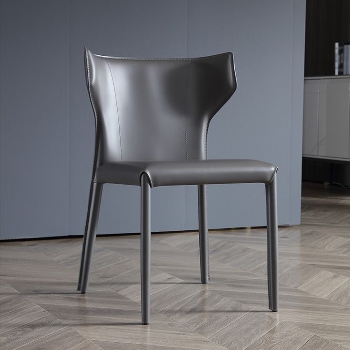 Moderne lederen eetstoelen stoelen Wingback zijstoel voor restaurantgebruik