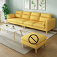 3/4 plazas 27.5 "H Lino Sofá de brazo cuadrado de color sólido para sala de estar