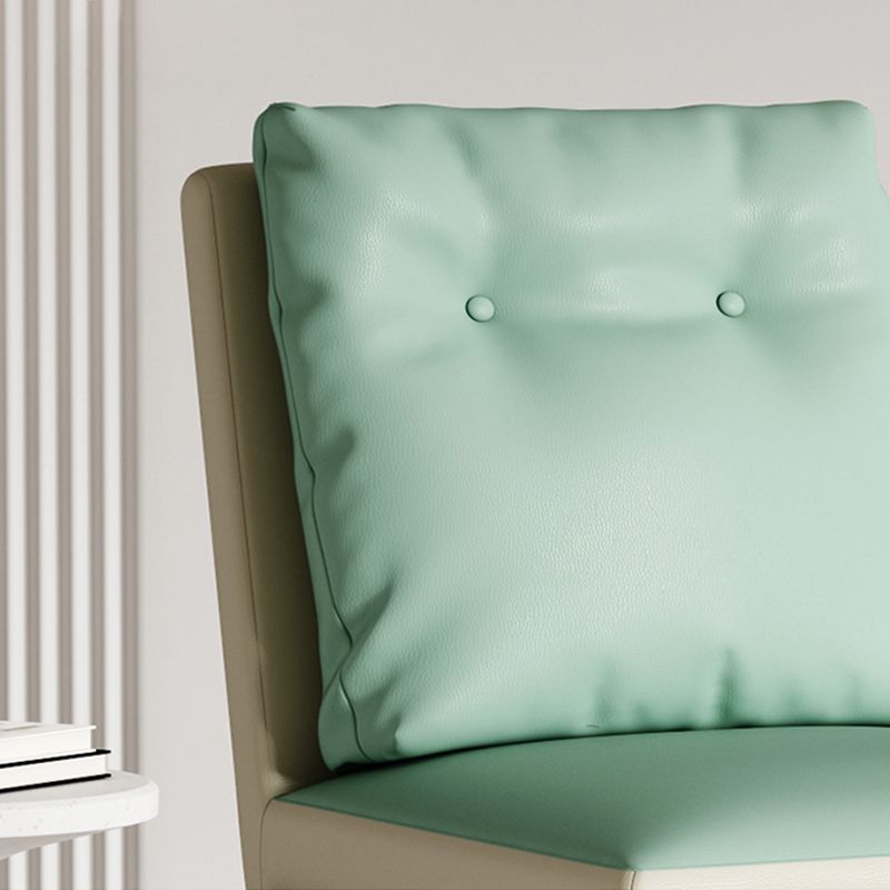 Upholstered Leather Armless Dining Chairs Solid Back Chairs with Metal Legs Clearhalo ' kitchen&dining_furn' 'Dining Chairs' 'Dining Tables & Seating' 'dining_chair' 'furn' 'furn_dining_chair' 'Furniture' 'furniture_dining_chair' 'Kitchen & Dining Furniture' 'kitchen' 1200x1200_9e51b017-c295-4bf5-97e6-9e1f70fadca6