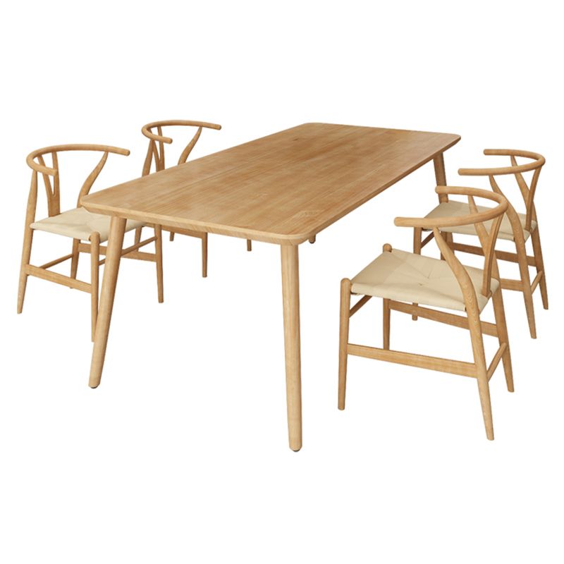 Simplicity Home Solid Wood Dining Table Rectangle Shape Dining Table with 4 Legs Base Clearhalo ' dining_table' 'Dining Tables & Seating' 'Dining Tables' 'furn' 'furn_dining_table' 'Furniture' 'furniture_dining_table' 'Kitchen & Dining Furniture' 'kitchen&dining_furn' 'kitchen' 'kitchen_dining_table' 1200x1200_9e54059d-3ce9-4007-beb1-e67bd6b77c60