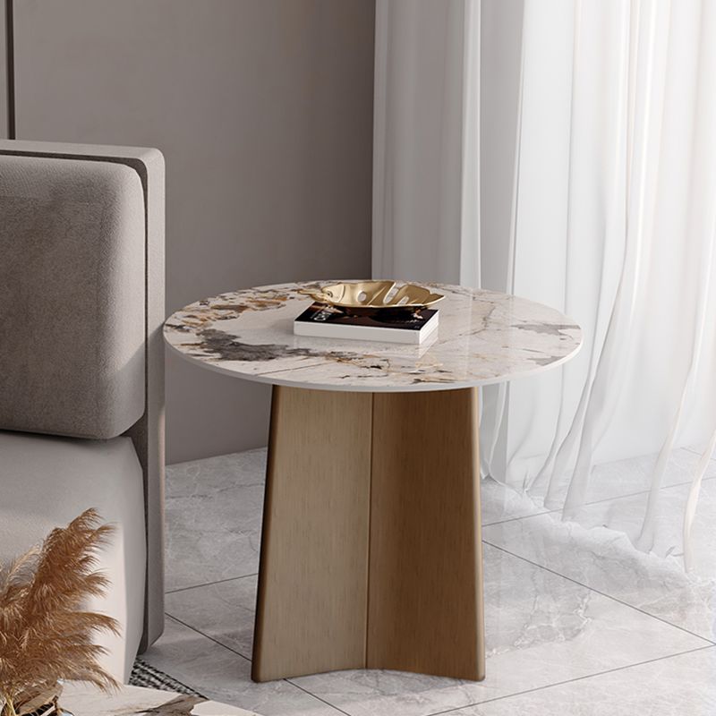 Round Stone Side Table with 1 Leg Metal Base Side End Snack Table Clearhalo 'Coffee & Accent Tables' 'End & Side Tables' 'end_side_tables' 'furn' 'furn_end_side_tables' 'Furniture' 'Living Room Furniture' 1200x1200_9e547c22-f9db-4a9c-8c74-e39dda9f2a1d