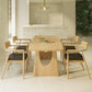 Eigentijdse massief houten top eettafel licht houten afwerking dinette tafel