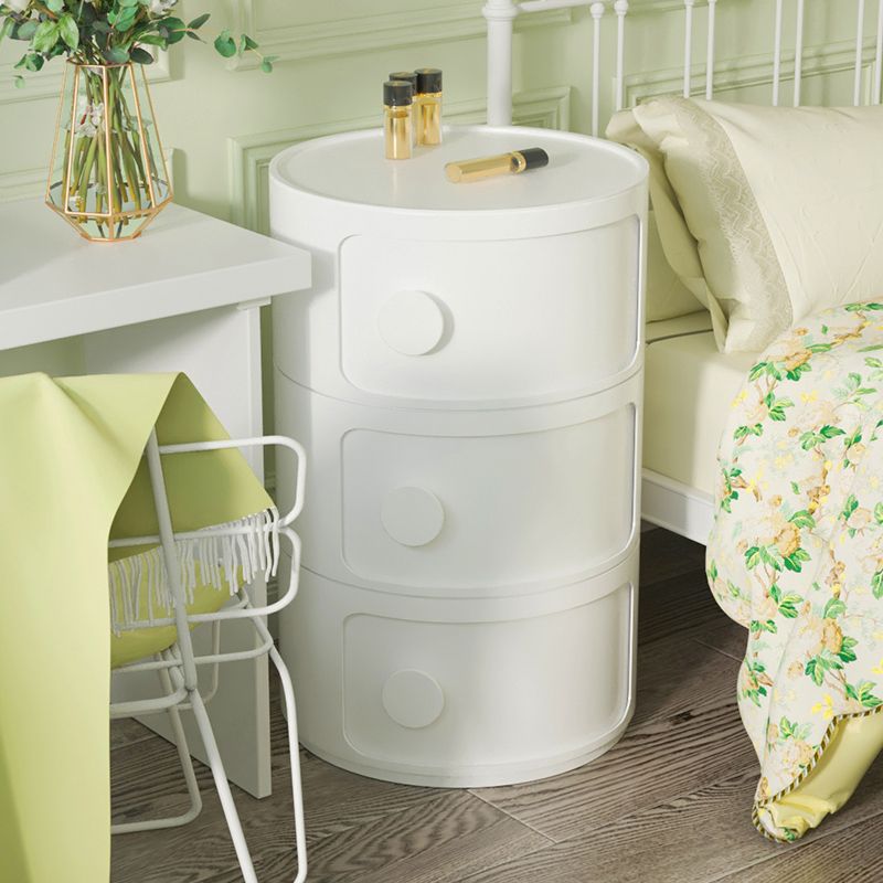 Plastic Bed Cabinet Modern Round Left Side Door Bed Nightstand Clearhalo 'Bedroom Furniture' 'furn' 'furn_night_stand' 'Furniture' 'night_stand' 'Nightstands' 1200x1200_9e55be53-e1b3-4f3f-89d1-9adfb18fe166