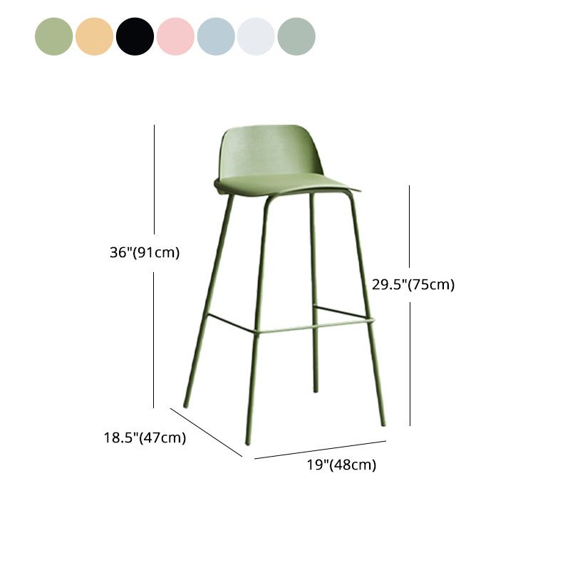 Contemporary Metal Plastic Barstool Bristol Bar Stool with Footrest and Low Back Clearhalo 'Bar Furniture' 'Bar Stools' 'bar_stools' 'furn' 'furn_bar_stools' 'furniture_bar_stools' 'Kitchen & Dining Furniture' 'kitchen&dining_furn' 'kitchen' 'kitchen_furn' Furniture' 1200x1200_9e568ad9-05e4-4a9a-b57a-b85569fd675c