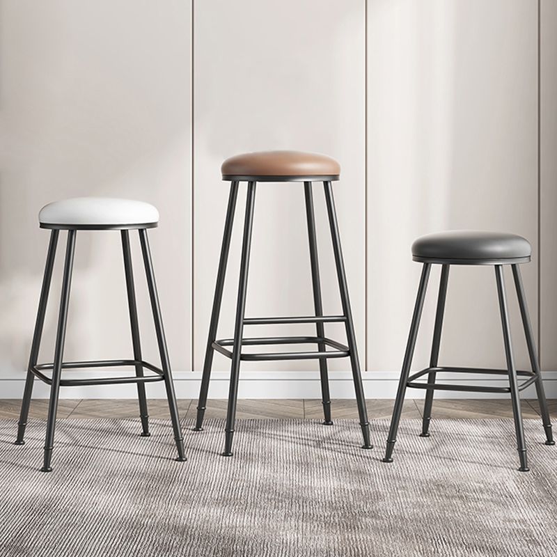 Scandinavian Backless Footrest Barstool Matte Finish Upholstered Home Stool Clearhalo 'Bar Furniture' 'Bar Stools' 'bar_stools' 'furn' 'furn_bar_stools' 'Furniture' 'furniture_bar_stools' 'Kitchen & Dining Furniture' 1200x1200_9e584b3b-3a4b-4021-8673-ed1a28aa0e3d
