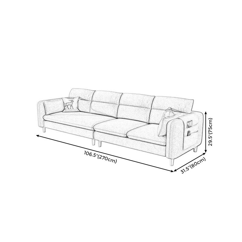 4-Seater Square Arm Sofa 92.1"/106.3" Wide Cushions Extra Long Slipcovered Sofa Clearhalo 'furn' 'furn_sofas' 'Furniture' 'furniture_sofas' 'kitchen' 'kitchen_sofas' 'Living Room Furniture' 'Sofa' 'sofas' 1200x1200_9e58ca42-c4dc-4467-b718-daa38d2b910d
