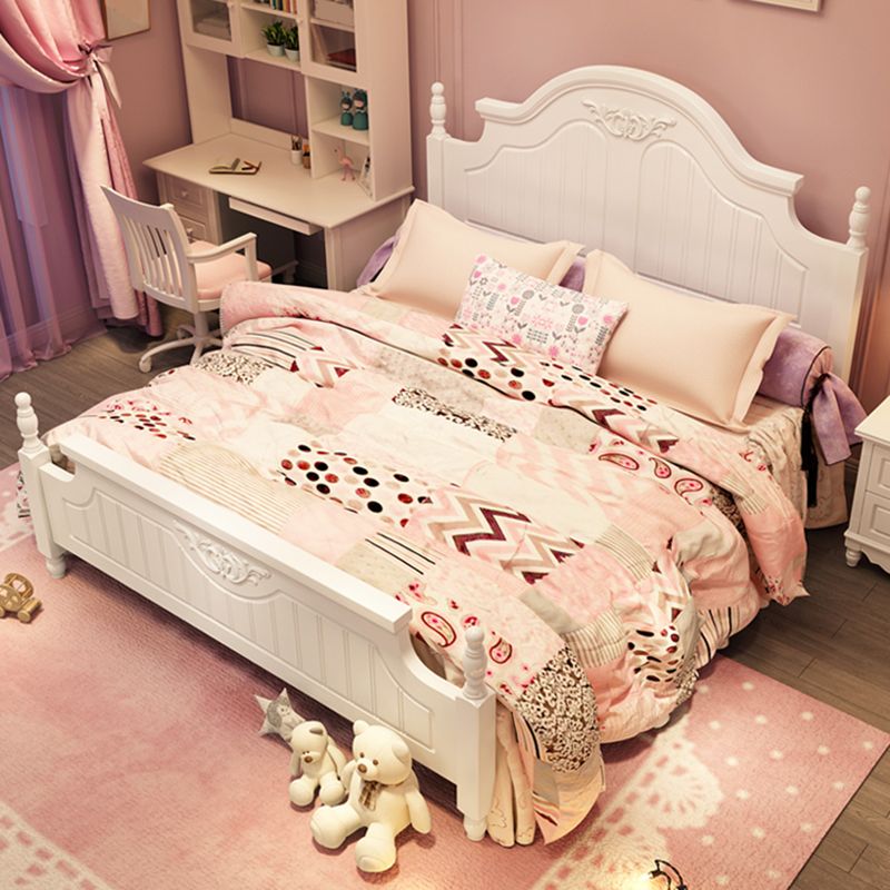 Affiche de campagne française Crème Crème en bois massif Four Affiche Lit avec tête de lit