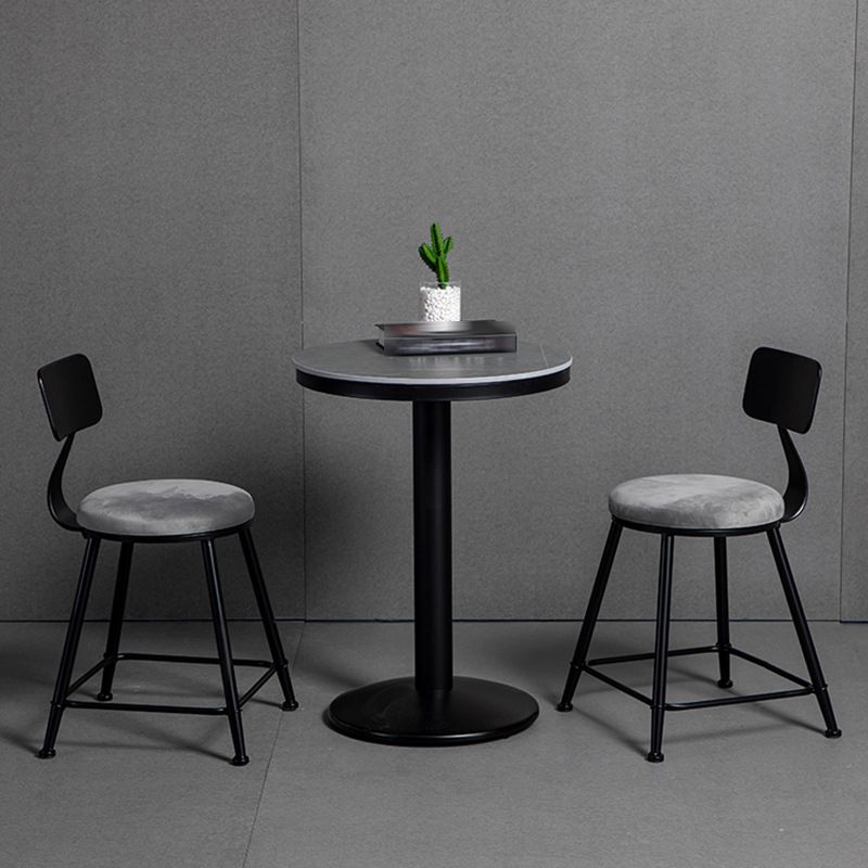 Industrial Metal Barstool Low Back Fabric Upholstered Counter Stool in Matte Finish Clearhalo 'Bar Furniture' 'Bar Stools' 'bar_stools' 'furn' 'furn_bar_stools' 'Furniture' 'Kitchen & Dining Furniture' 1200x1200_9e5a4b36-ab04-45a5-b89f-a89585af8f95