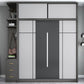 Gray Contemporary Wardrobe Armoire with Drawer Wooden Wardrobe Cabinet Clearhalo 'Armoires & Wardrobes' 'armoires_wardrobes' 'Bedroom Furniture' 'furn' 'furn_armoires_wardrobes' 'Furniture' 1200x1200_9e5b629a-1a9c-4d4d-a007-59158376f6b4