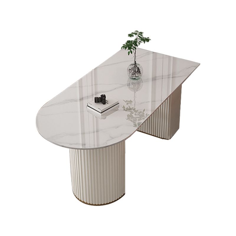 Sintered Stone Dining Table Traditional Luxury Double Pedestal Table Clearhalo 'Dining Tables & Seating' 'Dining Tables' 'dining_table' 'furn' 'furn_dining_table' 'Furniture' 'furniture_dining_table' 'Kitchen & Dining Furniture' 'kitchen' 'kitchen_dining_table' 1200x1200_9e5d2e86-6319-429d-a326-f6c6ed4349e3