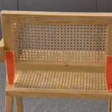 Nordic Style 15.7 " Wide Wood Fixed Back Fino Base Arm Chair