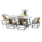 Metal and Slate Table Glam Style Home Minimalist Rectangular Dining Table