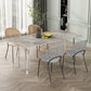 Mesa de comedor rectangular con piedra blanca mesa moderna
