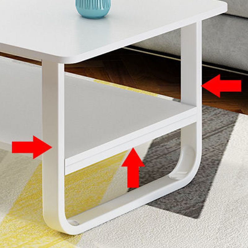 Modern Style Rectangular Wooden Table Metal Sled Base Coffee Table Clearhalo 'Coffee & Accent Tables' 'Coffee Tables' 'coffee_tables' 'furn' 'furn_coffee_tables' 'Furniture' 'Living Room Furniture' 1200x1200_9e5f5e85-5336-4a4c-9c0a-e60f1058d32a