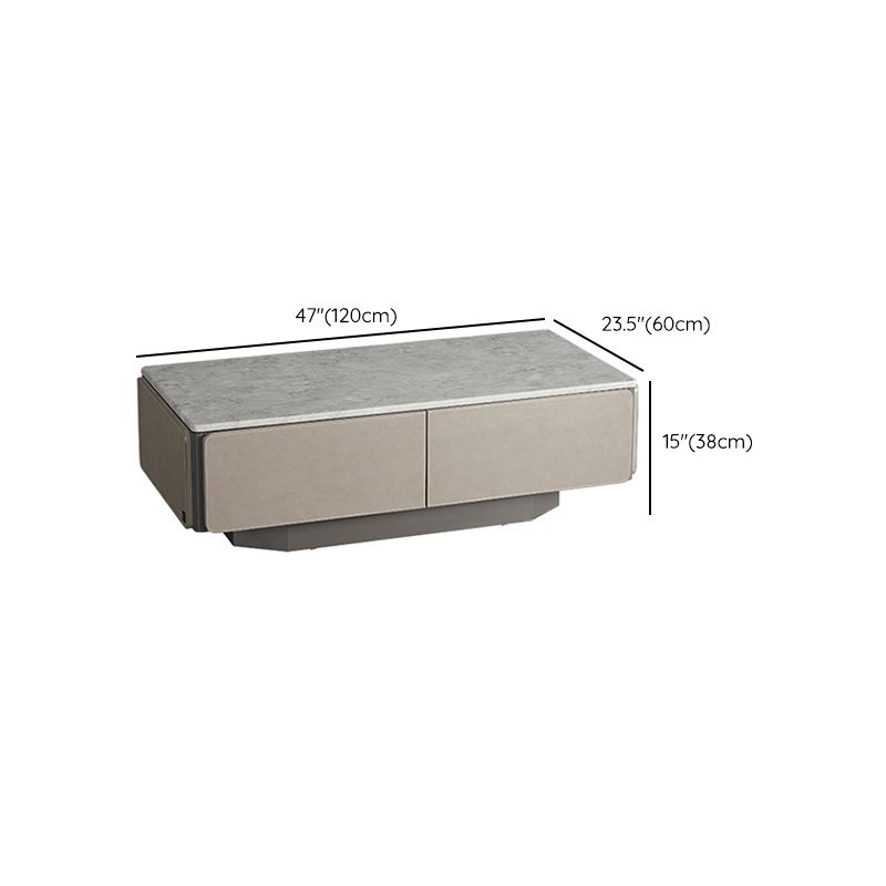 Contemporary Coffee Or End Table Marble with Storage Drawers Rectangle Clearhalo 'Coffee & Accent Tables' 'Coffee Tables' 'coffee_tables' 'furn' 'furn_coffee_tables' 'Furniture' 'Living Room Furniture' 1200x1200_9e61aac2-8259-4a14-9a8f-77ad9135eb1c
