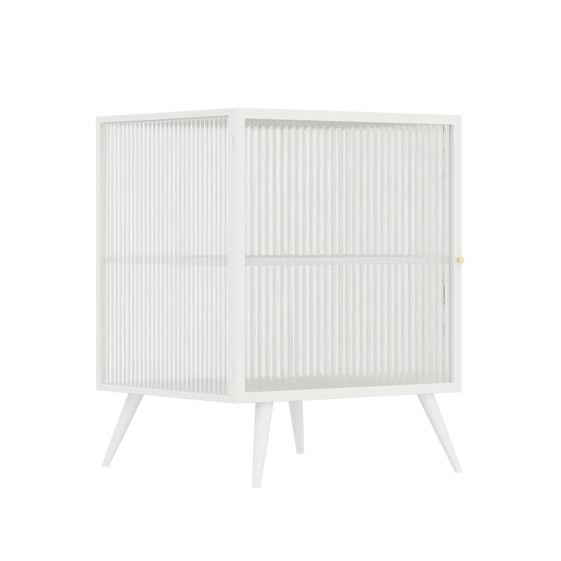 21.7 "H Accent Table Table table de nuit en verre et table de chevet en métal