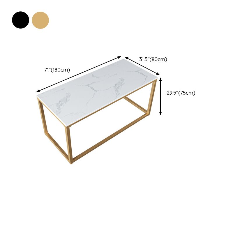 Glam Stone Office Desk 29.53-inch Tall Rectangular Writing Desk Clearhalo 'furn' 'furn_office_desk' 'Furniture' 'Office Desks' 'Office Furniture' 'office_desk' 1200x1200_9e6251c1-4188-450d-8cc2-98b007f2e530