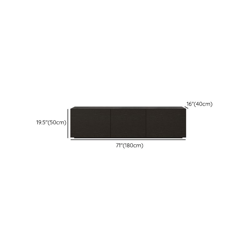 Consola de TV contemporánea negra Consola multimedia de madera sintética con puertas