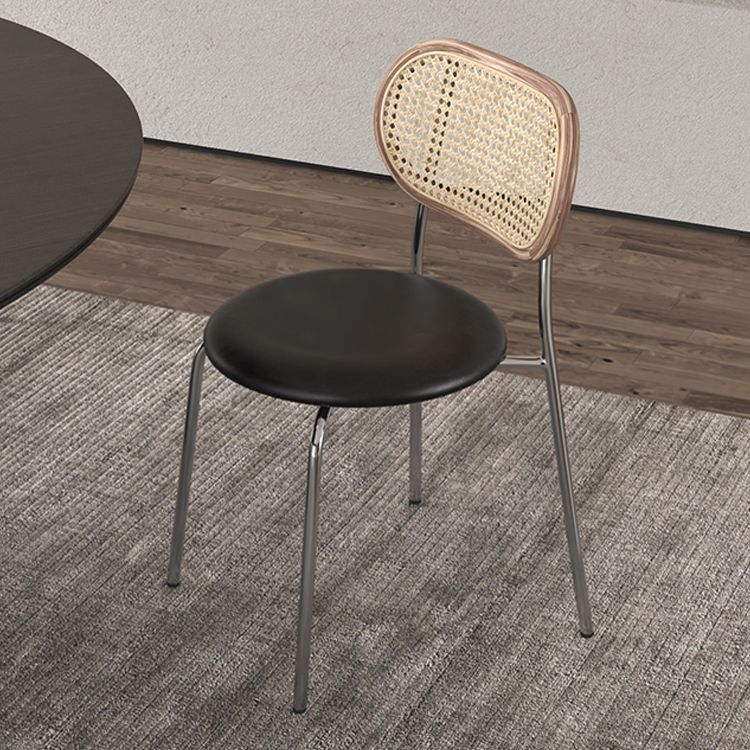 Industrial Style Open Back Side Chair Faux Leather Dining Chairs Clearhalo ' kitchen&dining_furn' 'Dining Chairs' 'Dining Tables & Seating' 'dining_chair' 'furn' 'furn_dining_chair' 'Furniture' 'furniture_dining_chair' 'Kitchen & Dining Furniture' 'kitchen' 1200x1200_9e62ba69-3c96-4d99-93e9-638ec1df5361