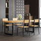 Industriële eettafel op schraagbasis Rechthoekige massief houten eettafel