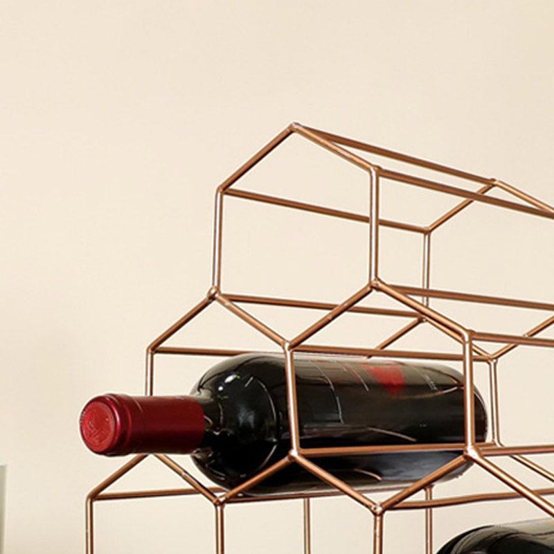 Glam Countertop Wine Rack Metal Wine Bottle Rack voor woonkamer